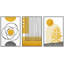 Cadre flottant de style Mid-Century moderne 3 pièces, impression sur toile-79731196-79731199
