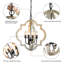 Lustre géométrique style lanterne à 4 lumières 19,49 po-1237378187