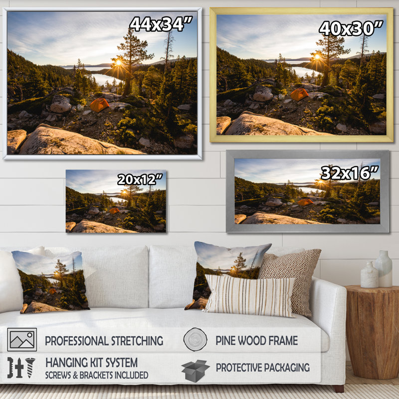 «Mountain Randonnées Views Tranquility» sur impression sur toile, Cadre naturel flottant, H 24 po x l 32 po x P 1 po