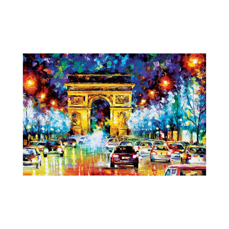 «Paris Flight» par Leonid Afremov - impression d'art graphique, H 26 po x l 40 po x 1,5 po, Toile tendue