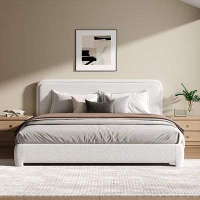 Bensu Boucle Upholstered Platform Bed