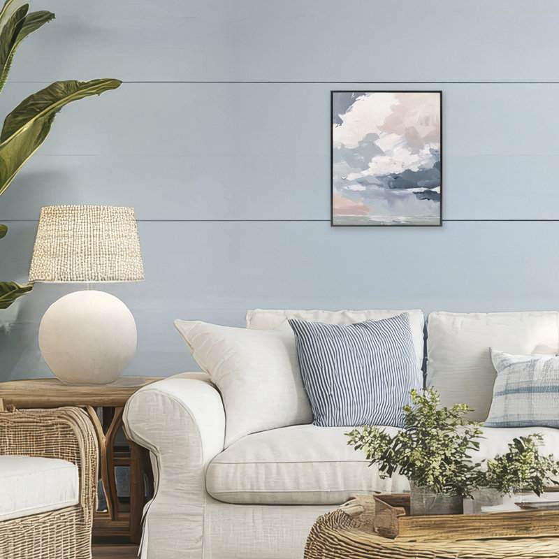«Solstic Clouds View», estampe numérique, design par Amanda Tsoukanelis, H 14 po x l 11 po, Giclée encadrée noir minuit