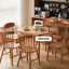 Cherry wood color Round Solid Dining Table For Dining Room/Kitchen-1732793304