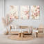 «Blush Pink Floral», reproduction d'art sur toile tendue sur toile (ensemble de 3)-118096034