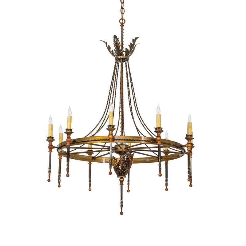 56" Wide Amaury 16 Light Chandelier, 10, 48" H x 36" W x 36" D, Lt Burnished Transparent Gold