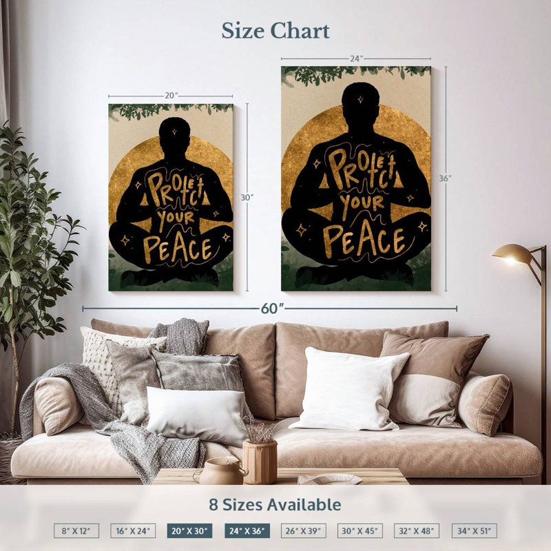 Tergel Protect Your Peace, 36" H x 24" W
