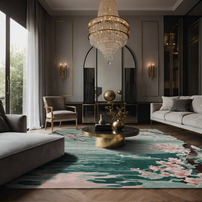 Tapis gris soyeux et moelleux