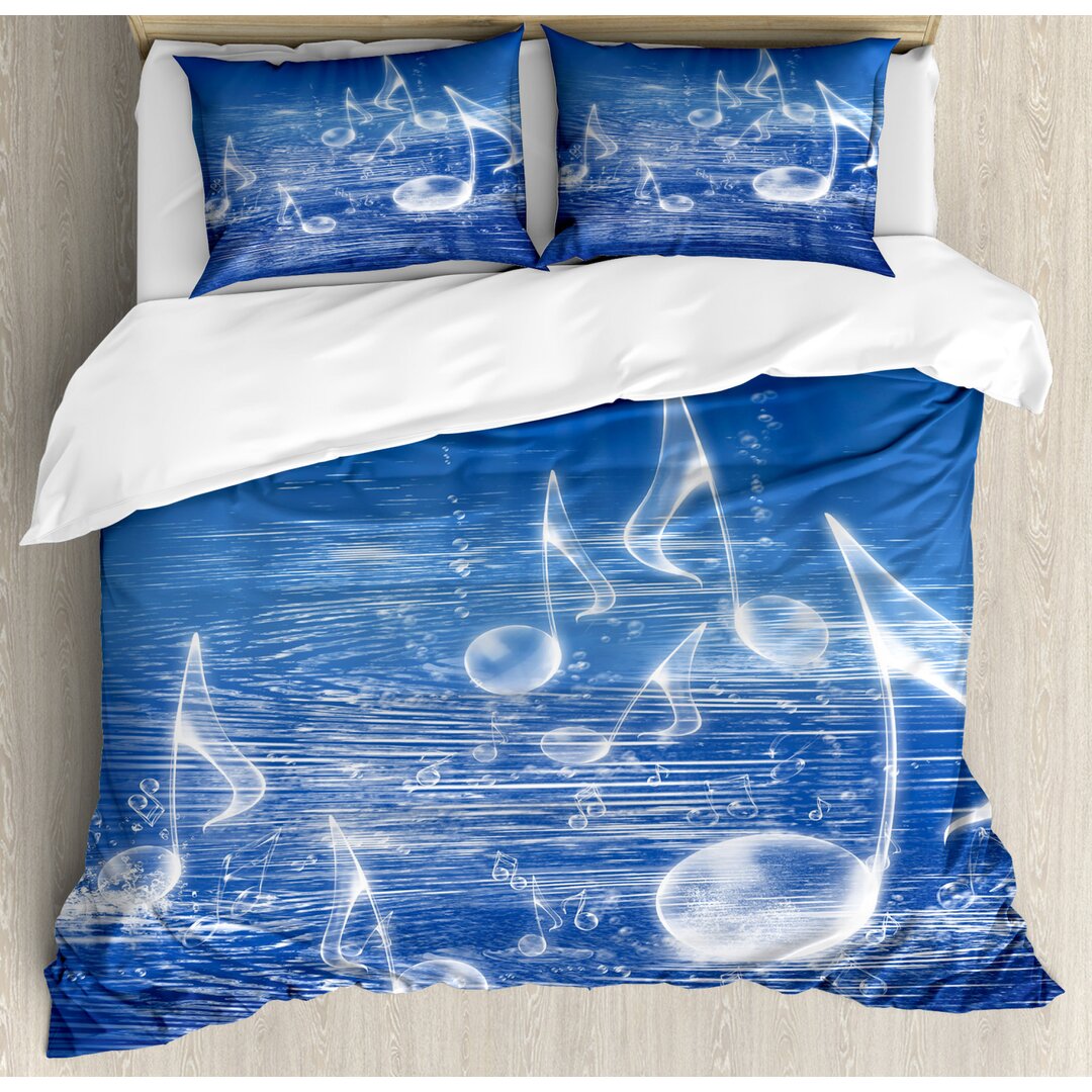 Bettbezug Set, Musik Nautical Melody, Ozean, Blau