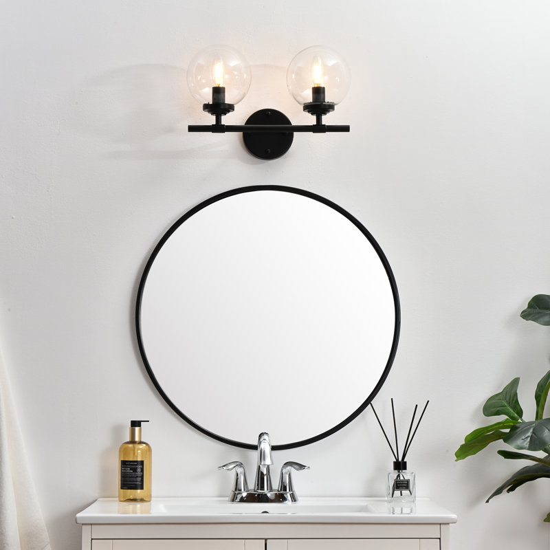 Éclairage pour meuble-lavabo à 2 lumières à intensité variable, Noir, Transparent
