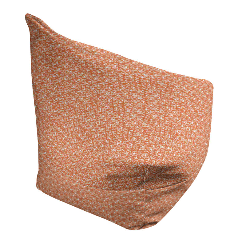 Sac de pois Leffel, H 27 po x l 30 po x P 25 po, Pouf fauteuil, Orange