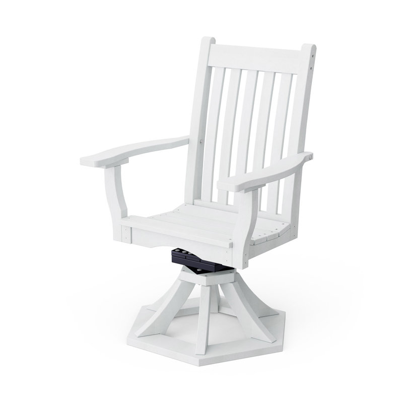 Chaise berçante pivotante avec accoudoirs Classic, Blanc