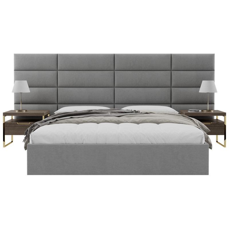 Microsuede Wall Paneling in Gray