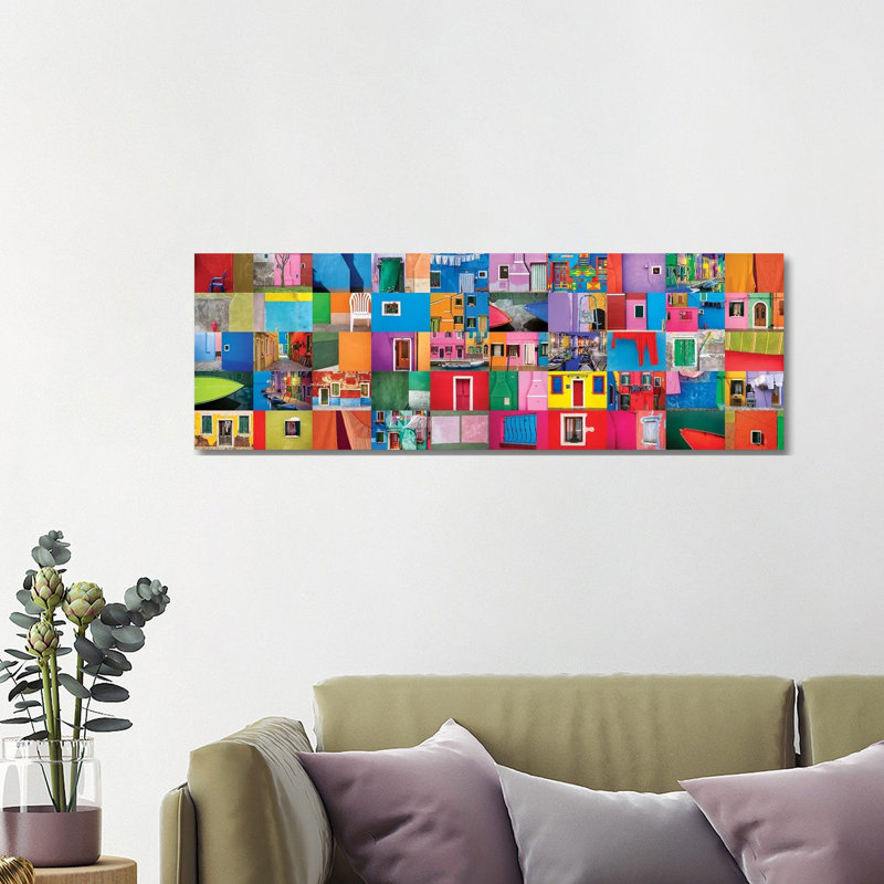 Italy, Burano. Collage Of Colorful Burano Images. by Jaynes Gallery - Wrapped Canvas Panoramic Print