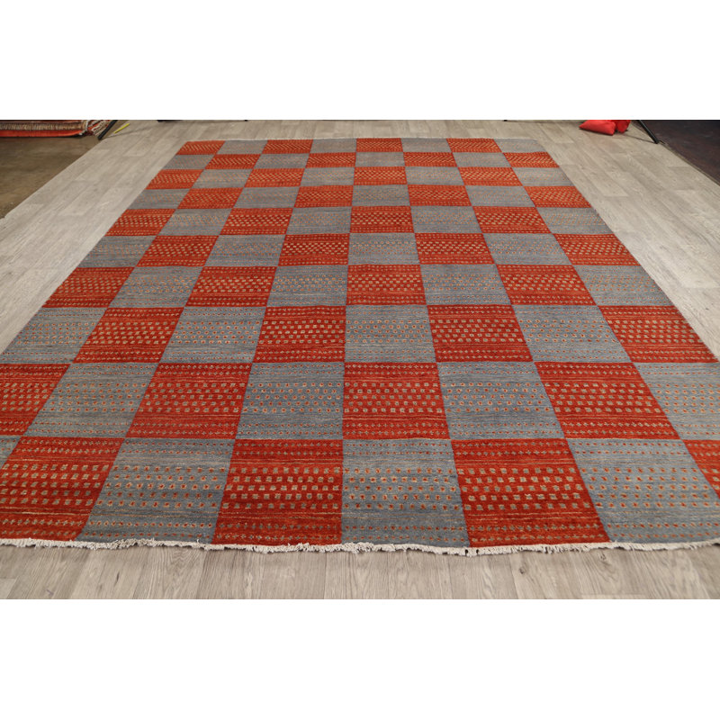 Tapis décoratif en laine noué à la main de conception unique 8 pi 2 po x 10 pi 7 po Carmynn