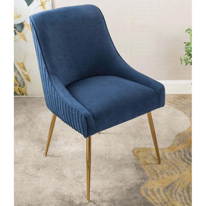 Chaise de salle à manger en velours, Bleu aqua