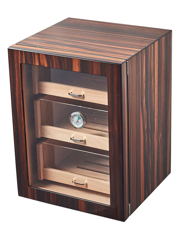 Visol Gorman Macassar Ebony Cabinet Humidor — Holds Up To 150 Cigars