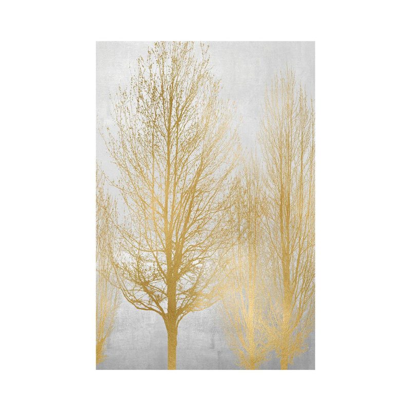 Gold Tree Panel I by Kate Bennett - Wrapped Canvas Painting, 20.32 cm H x 30.48 cm W
