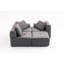 Lit convertible gris en mousse à mémoire de forme - canapé modulaire en L avec structure en velours côtelé et structure en acier pour les maisons de vacances-221447030