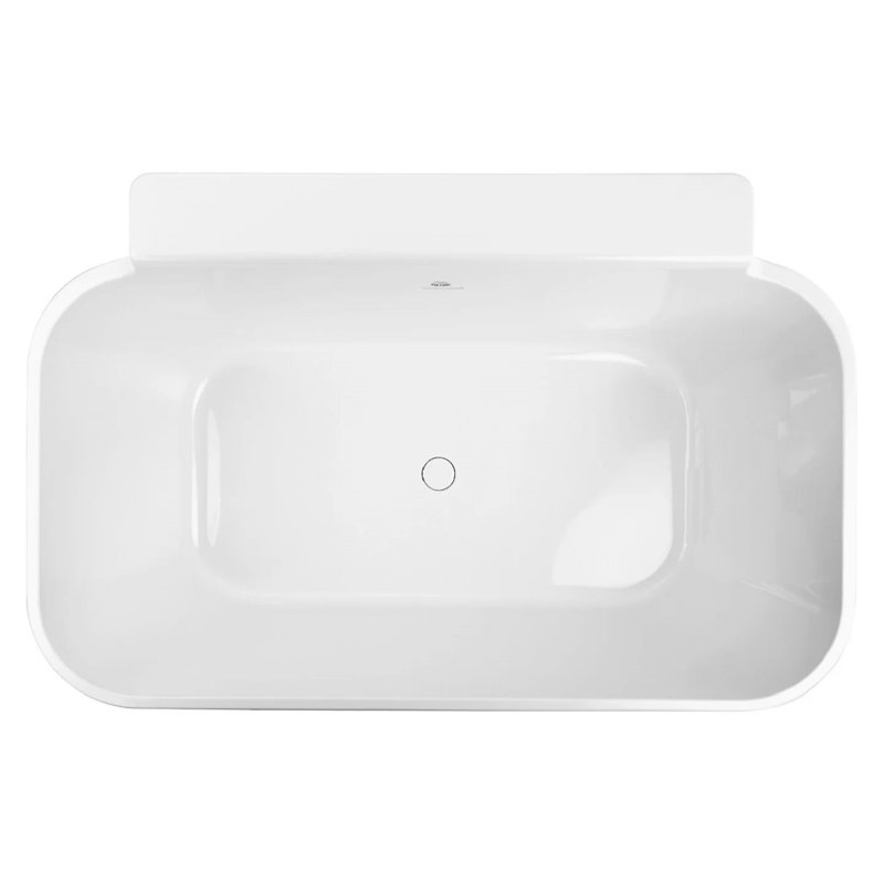 Richmond 57'' L Soaking Bathtub, Glossy White, Polished Chrome