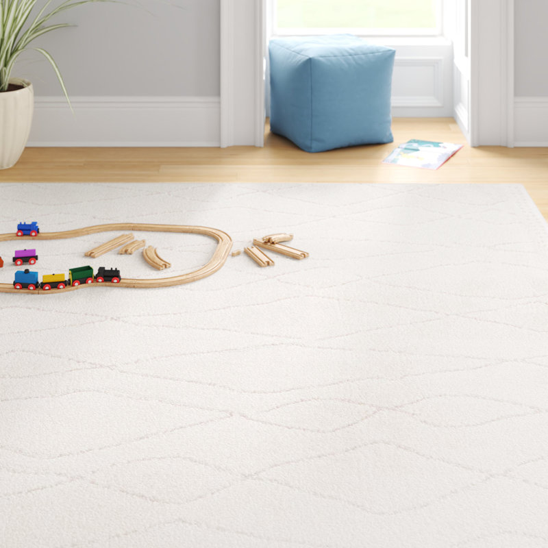 Bahiya Abstract Machine Woven Polyester Area Rug in Ivory/Beige, Rectangle 8' x 10'