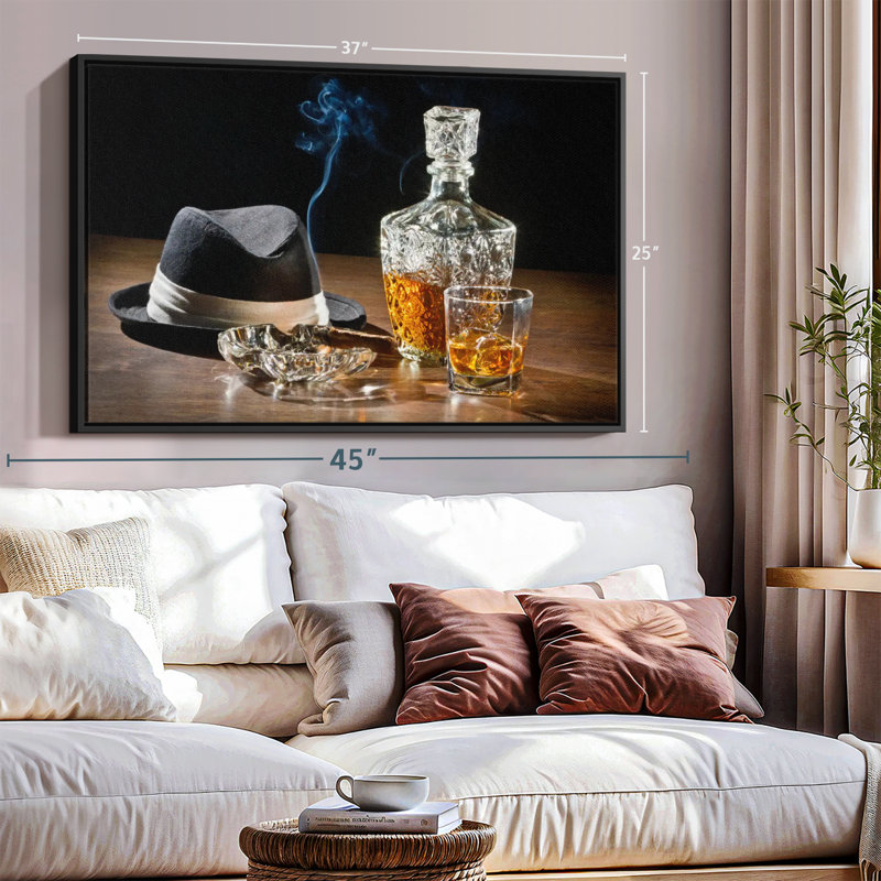 Impression rétro sur toile de whisky rétro, H 25 po x l 37 po
