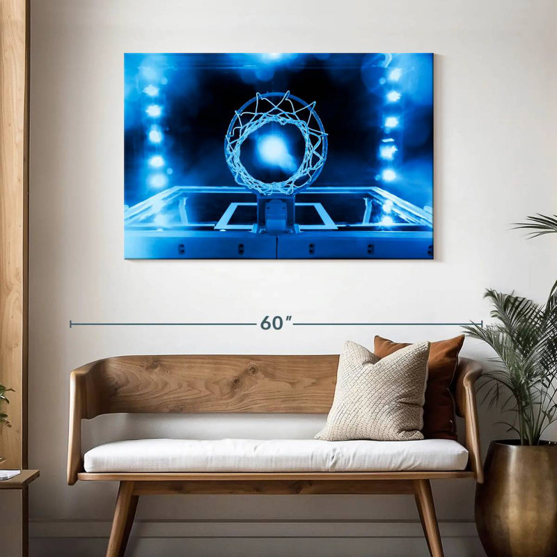 Sireci Blue Lights Basketball, 30" H x 45" W