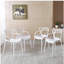 Ensemble de salle à manger 1 + 4,5 pièces, table de salle à manger de style Mid-Century pour 4 à 6 personnes avec plateau en panneau de fibres à densité moyenne, table de salle à manger à piédestal, table basse de loisirs, ensemble blanc-1154498734