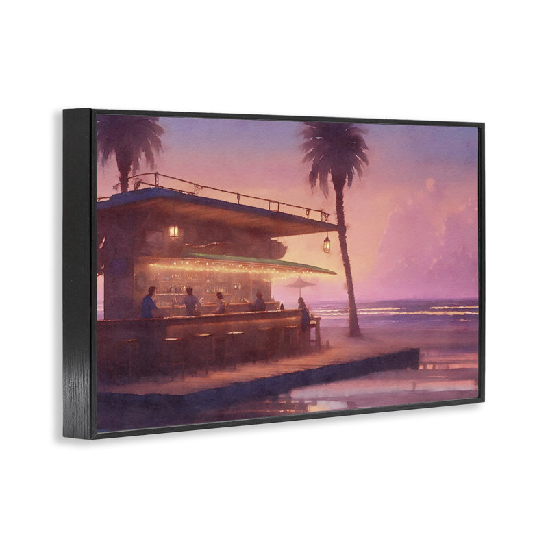  «Vivid Tropical Sunset», estampe numérique par Noah Bay, H 12 po x l 18 po, Giclée encadrée noir minuit
