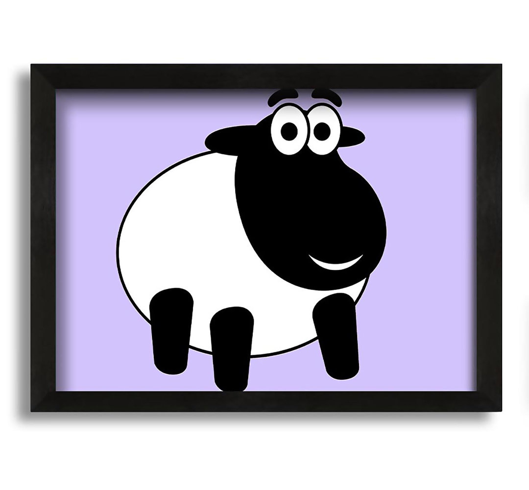 Gerahmter Kunstdruck Happy Cartoon Sheep