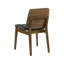 Ensemble de 2 chaises de salle à manger rembourrées en similicuir capitonné noir, noyer