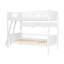 Lit superposé simple en bois avec 3 tablettes de rangement - échelle réversible gauche / droite, blanc-786162396