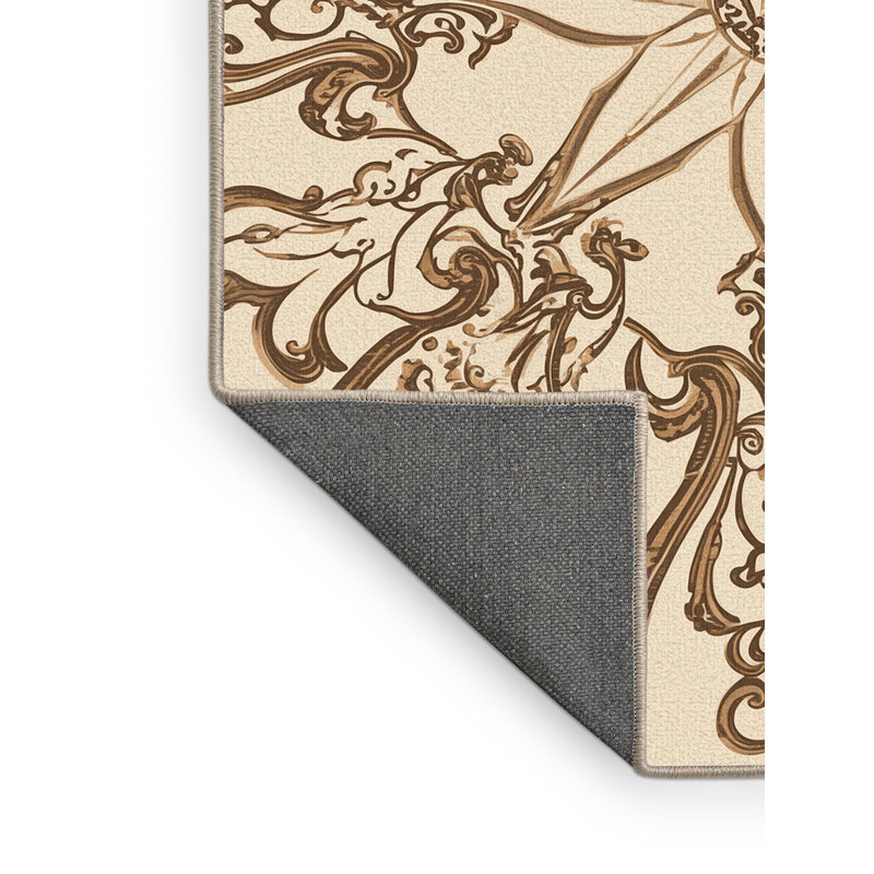 Tapis moelleux doux et moelleux à motif de boussole classique à motif géométrique boussole Hewson, 5x7