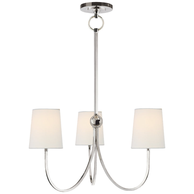 Thomas O'Brien Reed Small Chandelier, Polished Nickel, Fabric