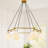 Nedek 6-Light Modern Round Pendant Glass Chandelier With Geometric Frame-112976009