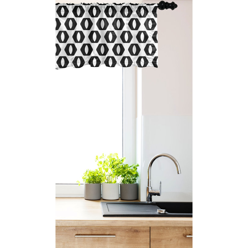 Cantonnière Ambesonne noir et blanc gris anthracite, L 54 po x L 18 po