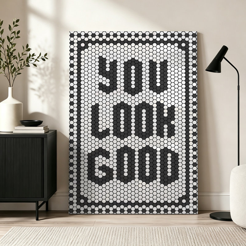 «You Cook Good», impression d'art graphique sur toile tendue - bleu