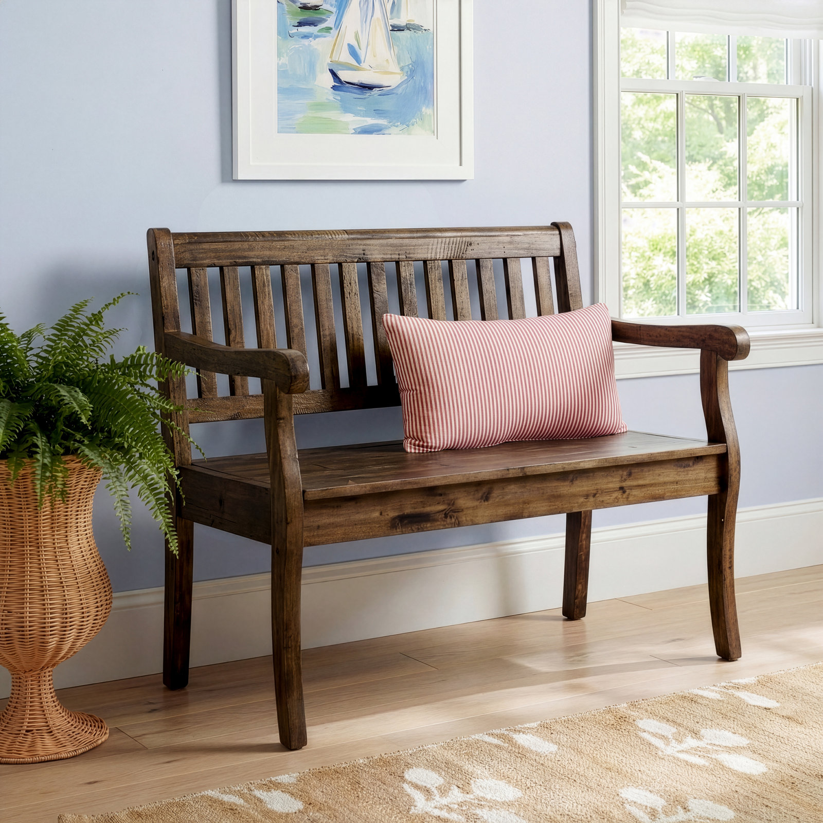 Castile Storage Bench, Weathered White