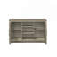Buffet Console 47 "avec chêne gris, table, buffet avec tablettes et portes d'armoire