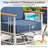 Timberloft 2-Person Outdoor Patio Seating Group With 10" Thick Cushion Swivel Glider Chairs And Ottomans-118782735-118782738