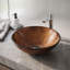 Lavabo de salle de bain vasque rond en verre L 17 po x l 6 po H Giovanni Russet-100503704