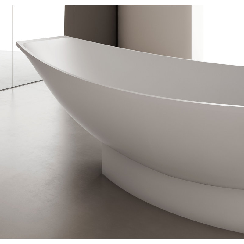70.75'' x 31.5'' Soaking Solid Surface Bathtub, White