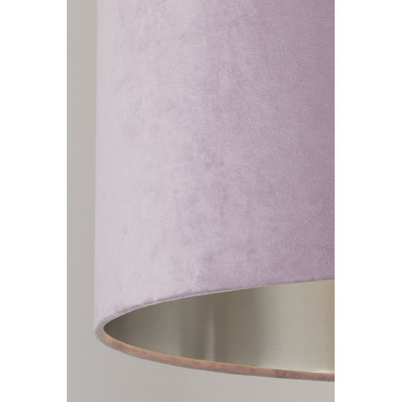 Velvet, Plastic And Mild Steel Traditional, Lilac/Brushed Silver, 28 cm H x 50 cm W x 50cm D