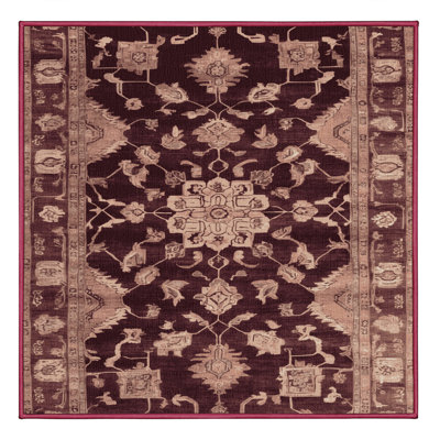 Machine Washable Overdyed Red Area Rug
