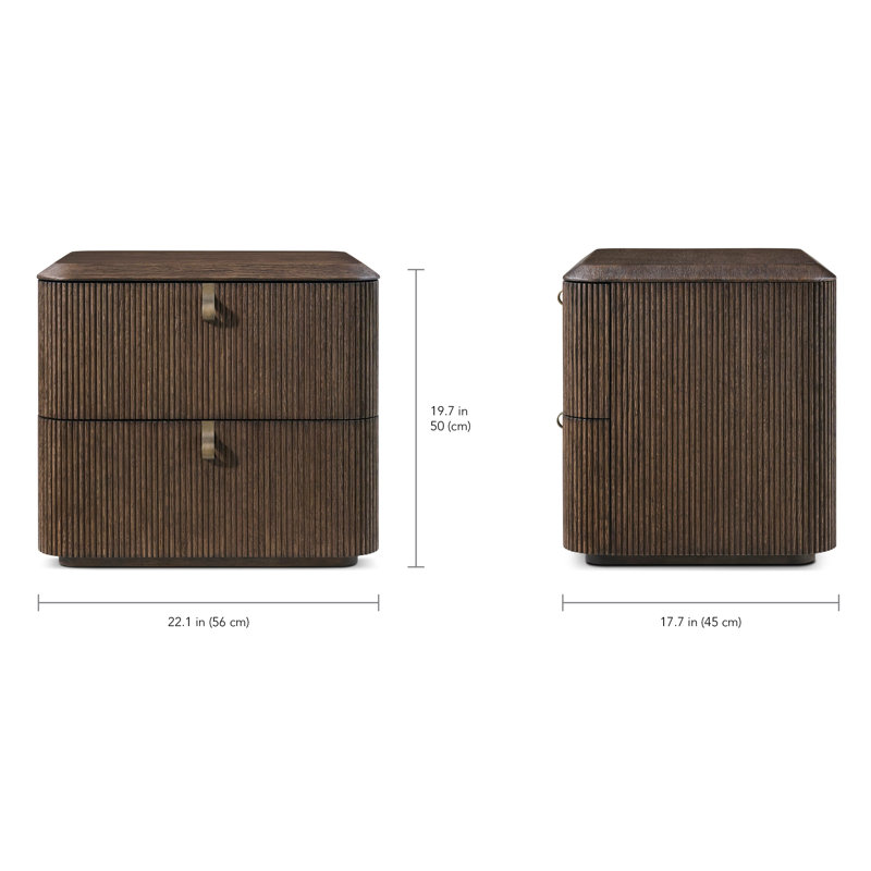 Vienna 2 - Drawer Nightstand, Brown