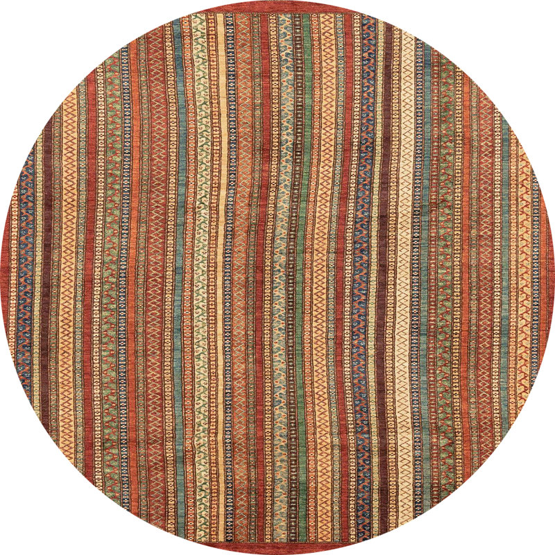 Wool Abstract Indoor Rug, Round 8'