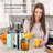 500W Wide Mouth (3") Centrifugal Juicer Machine - High-Speed Fruit & Vegetable Juice Extractor, Easy Clean, Stainless Steel (Aqua)