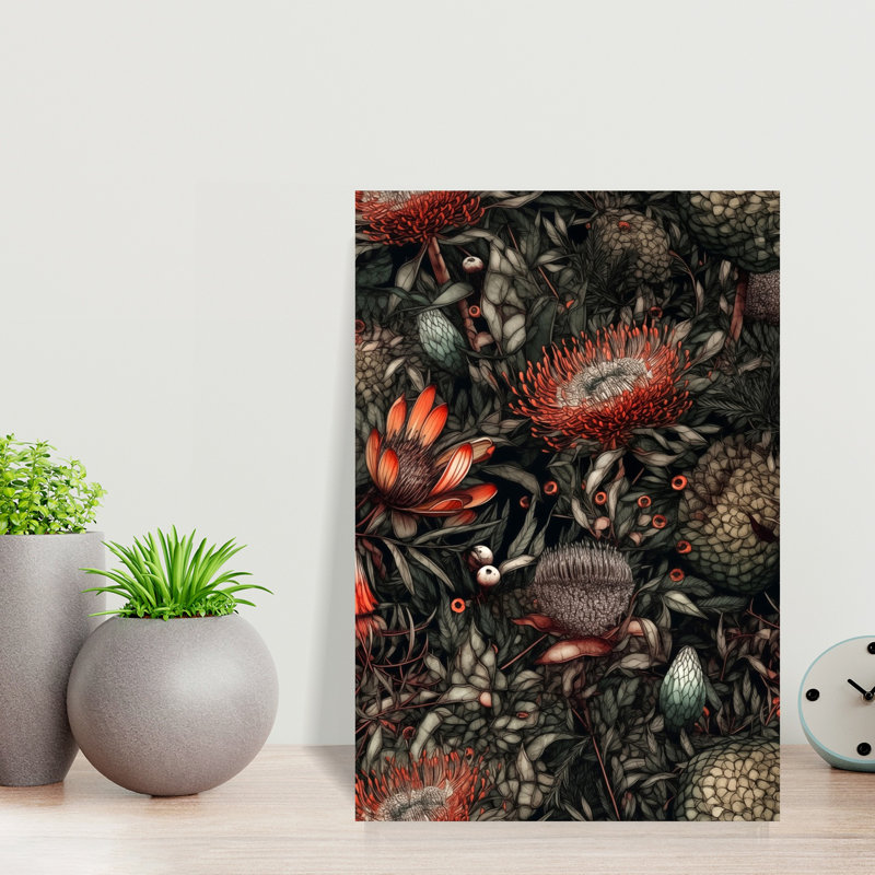Vibrant Exotic Blooms Vibrant Abstract Flower Nature Wall Art Print 1 Piece Wrapped Canvas Wall Art, 45.72cm H x 30.48cm W
