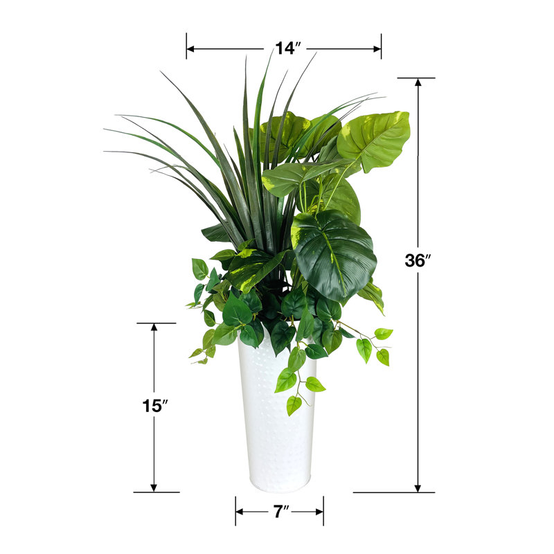 Jardinière mixte en métal 36 pouces, Blanc