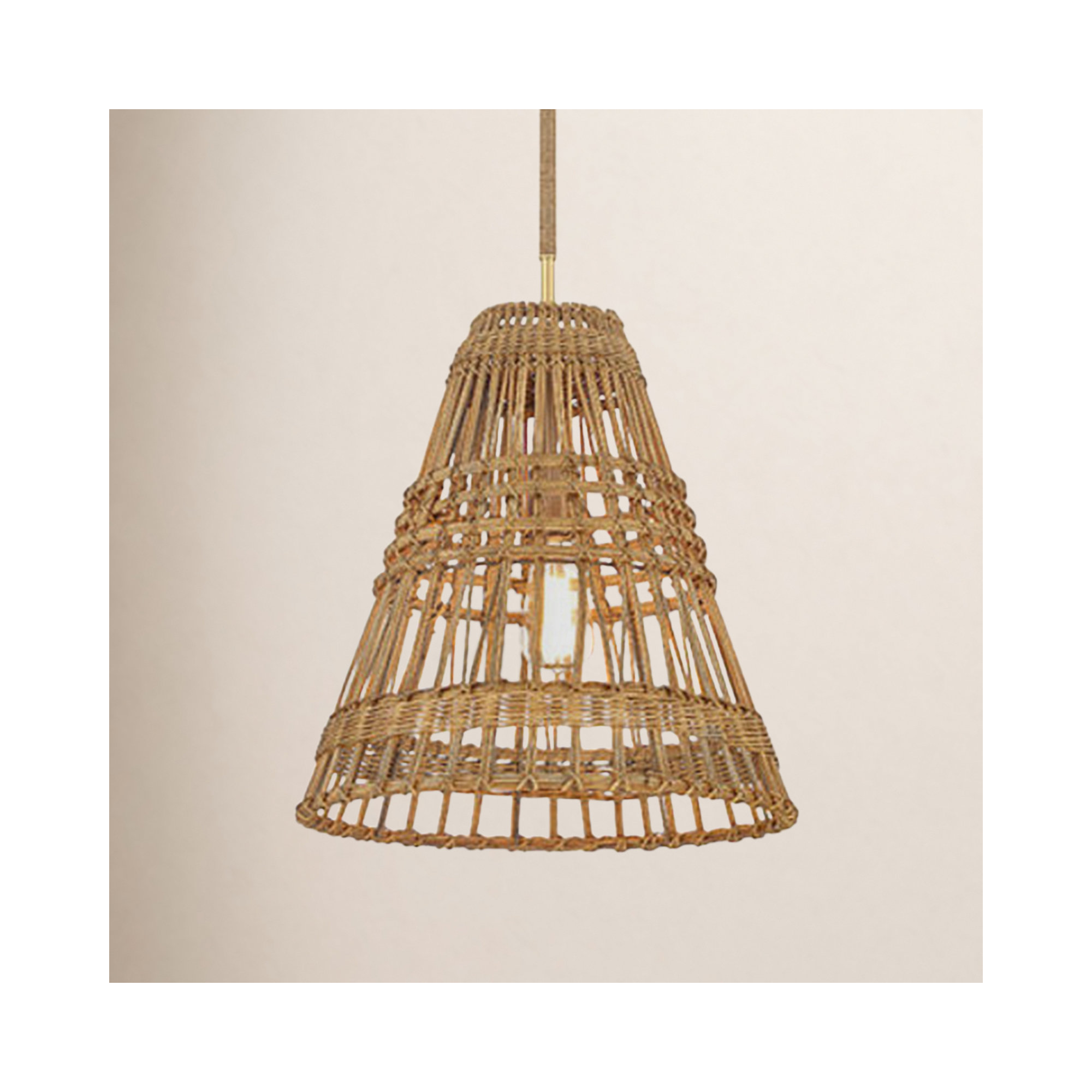 Lumini Single Light Natural Rattan Dimmable Pendant