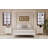 Solid Wood King Size Canopy Bed Frame with Four Poster Support, No Box Spring Needed, Elegant White Finish